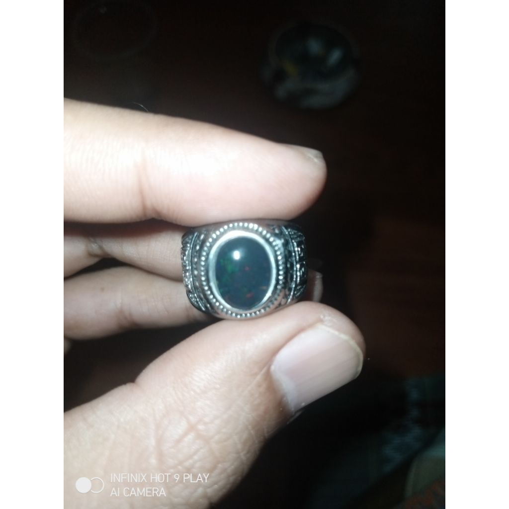 Cincin Batu Kalimaya Black Oval Banten Natural
