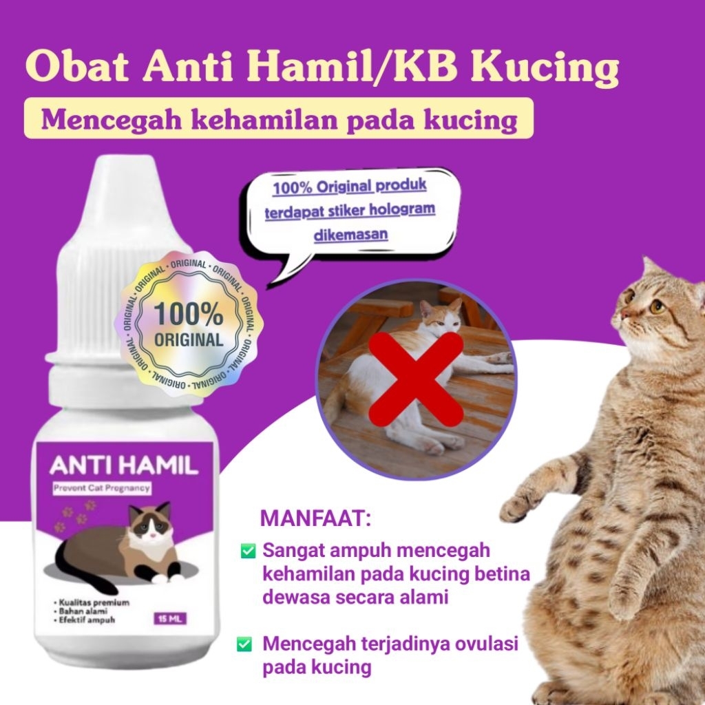 Obat Anti Hamil Kucing/Obat KB Kucing 15ml