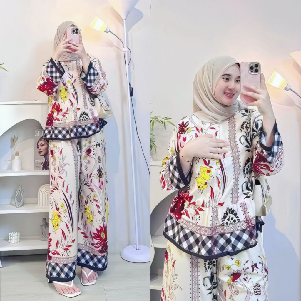 Lala Set rayon premium viscose - Set piyama Rayon viscose premium kekinian