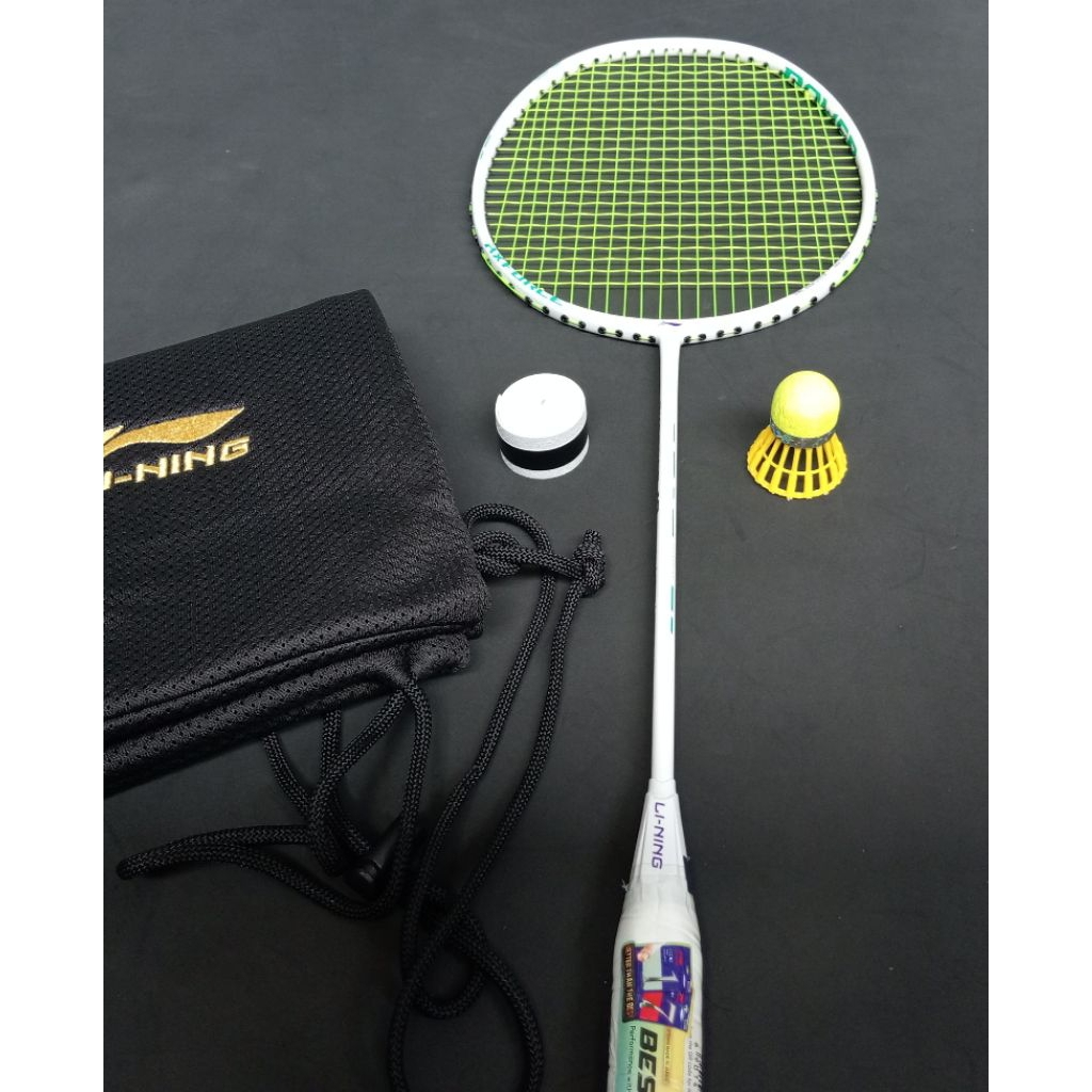 Raket badminton bekas second original lining axforce 10