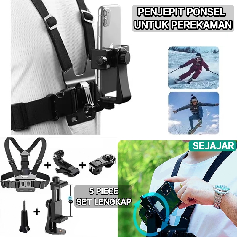 【COD】Tali Dada Chest Strap Mount Universal untuk GoPro Smartphone HP, Kamera Aksi - Dudukan Sabuk Bo