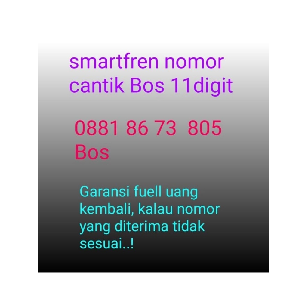smartfren 11 digit cantik nomor Bos kuotanya 2GB