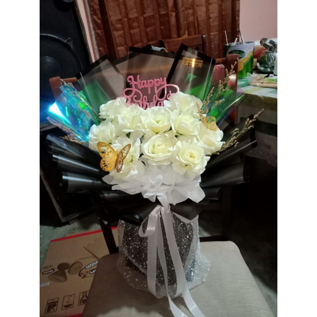 BuketBungaArtificialMawarTropis|BuketMawar|BuketUlangTahun