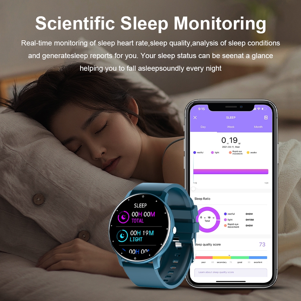 New Product Simbojoy Smartwatch Zl02D Layar Terang 1.28'' Anti Air Ip67 Olahraga Pemantauan Tidur