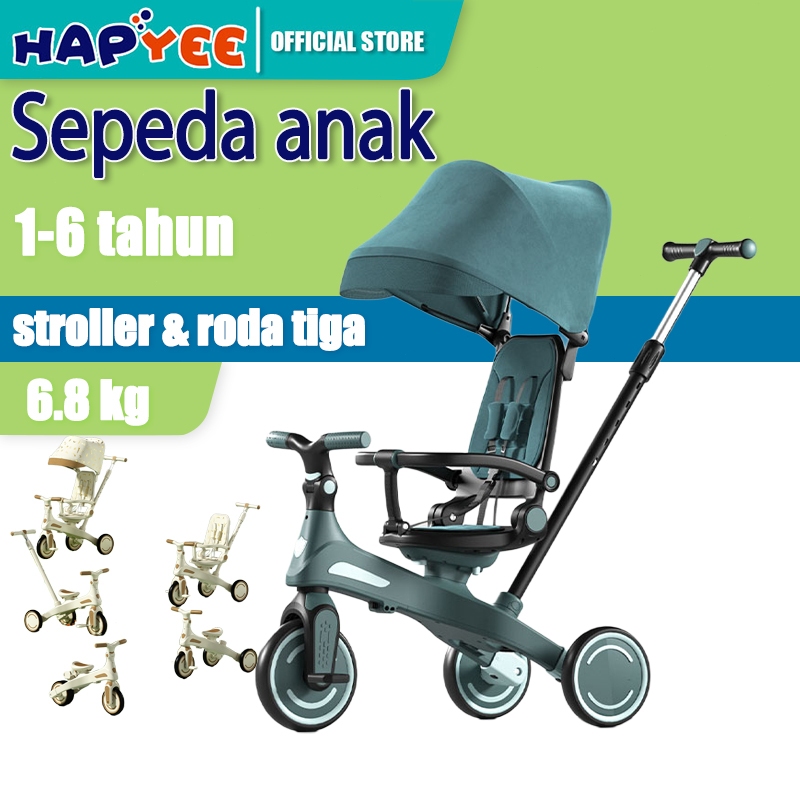 Sepeda stroller roda tiga anak 1 tahun sepeda roda 3 bayi lipat tricycle lipat anak
