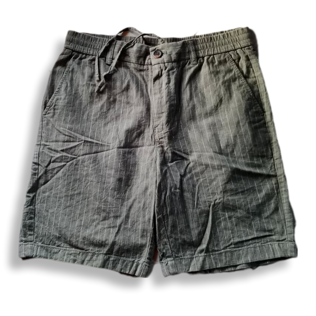 SPAO STRIPE BROWN RELAXED SHORT PANTS | CELANA PENDEK |  CLWM