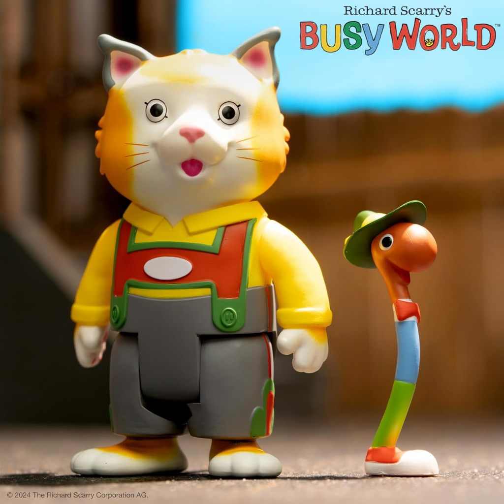 STOK TERBATAS SUPER7 RICHARD SCARRY HUCKLE CAT AND LOWLY WORM - 3.75" RICHARD SCARRY BOOKS ACTION