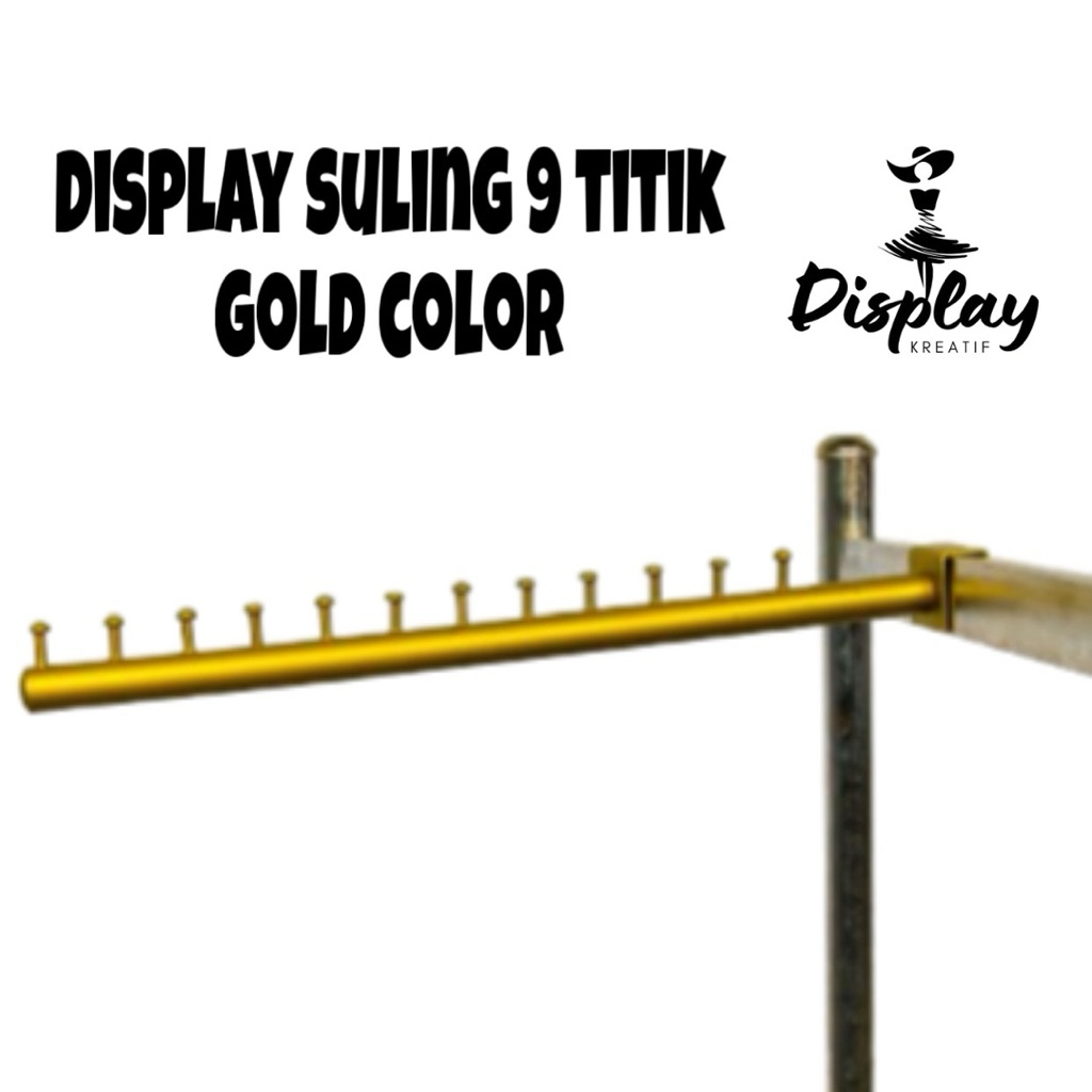 Suling Display Gantungan Pakaian 12 Titik Gold / Gantungan Baju Hanger Baju Anti karat / Hanger Suli