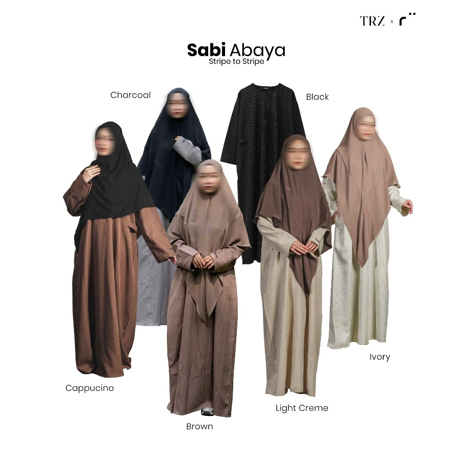 TRZ - Gamis Sabi - Gamis Syari Loose Oversize Stripe Busui Friendly Elegan Umroh