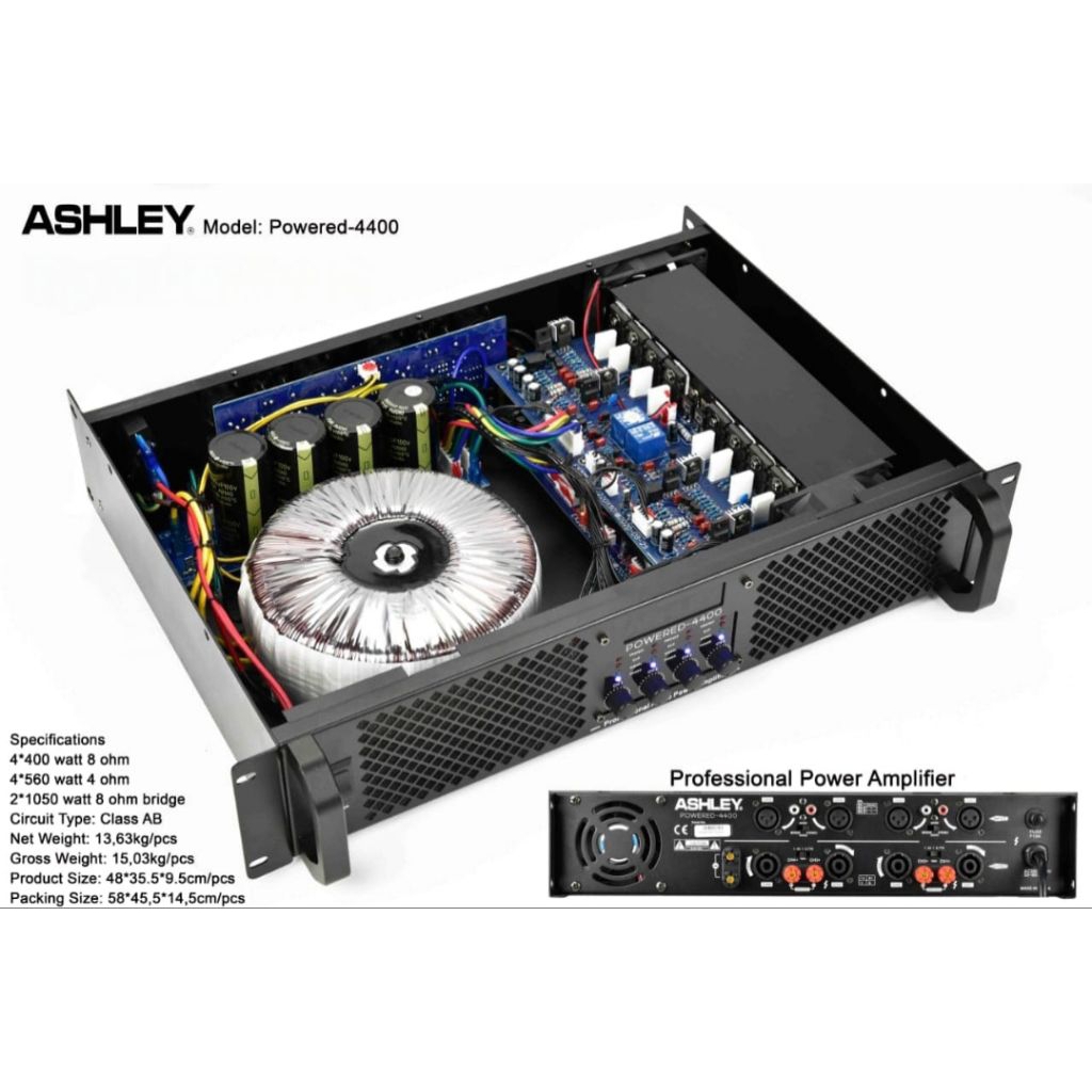 Power ASHLEY Powered-4400 Power Amplifier 4CH