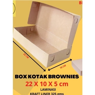 Box Kraft Coklat Laminasi Uk 22x10x5 cm / 22 x 10 x 5 cm Untuk Kotak Brownies Kue Roti Snack 22x10x5