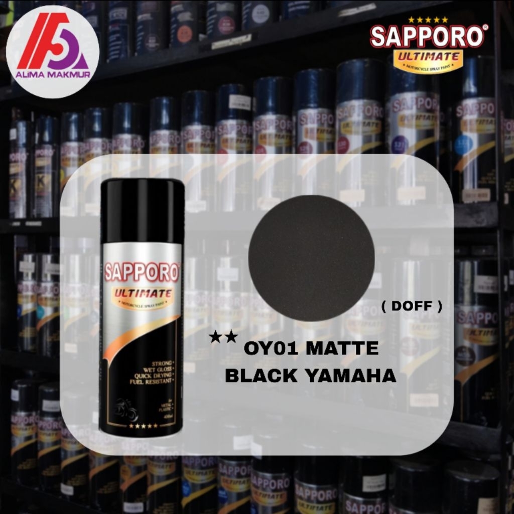 Sapporo Ultimate OY01 Matte Black Yamaha 400ml / Pilok Sapporo