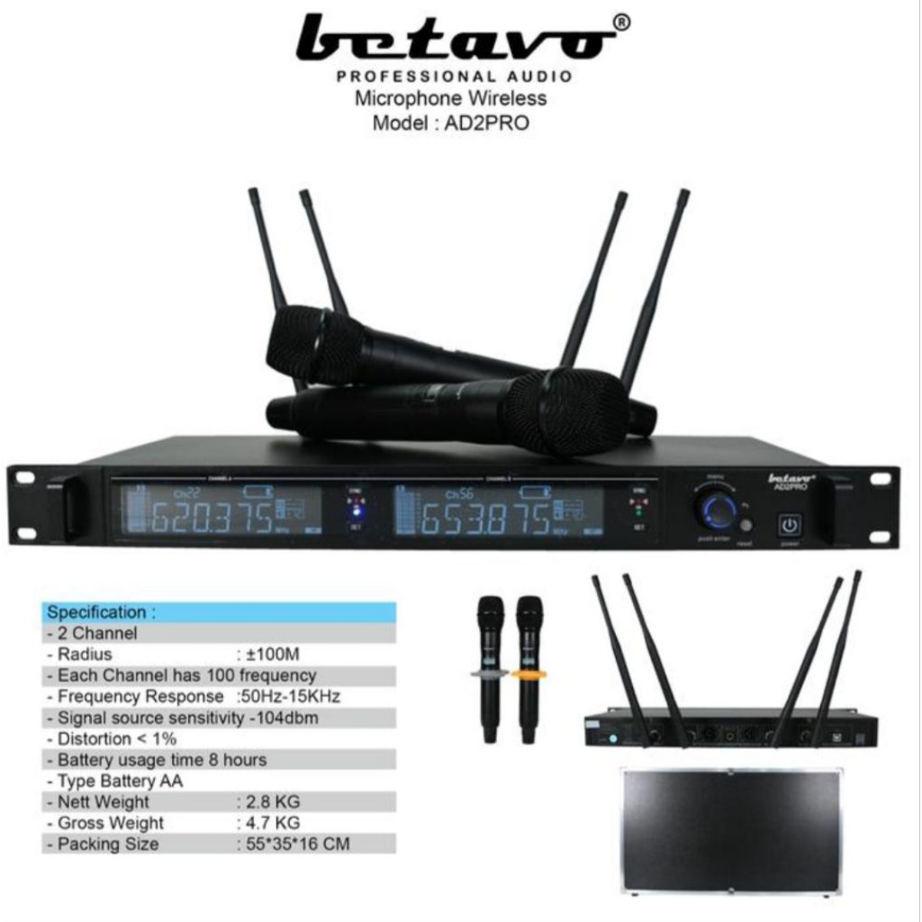 PROFESSIONAL MICROPHONE WIRELESS BETAVO AD 2 PRO/ AD2PRO HH