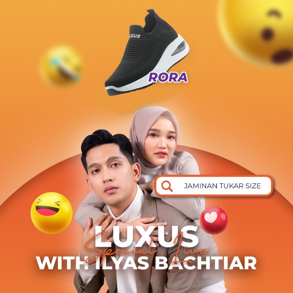 [LUXUS X ILYAS & NABILLA] LIVE EXCLUSIVE Luxus Rora Sepatu Wanita Sepatu Sneakers Sporty Casual  - L