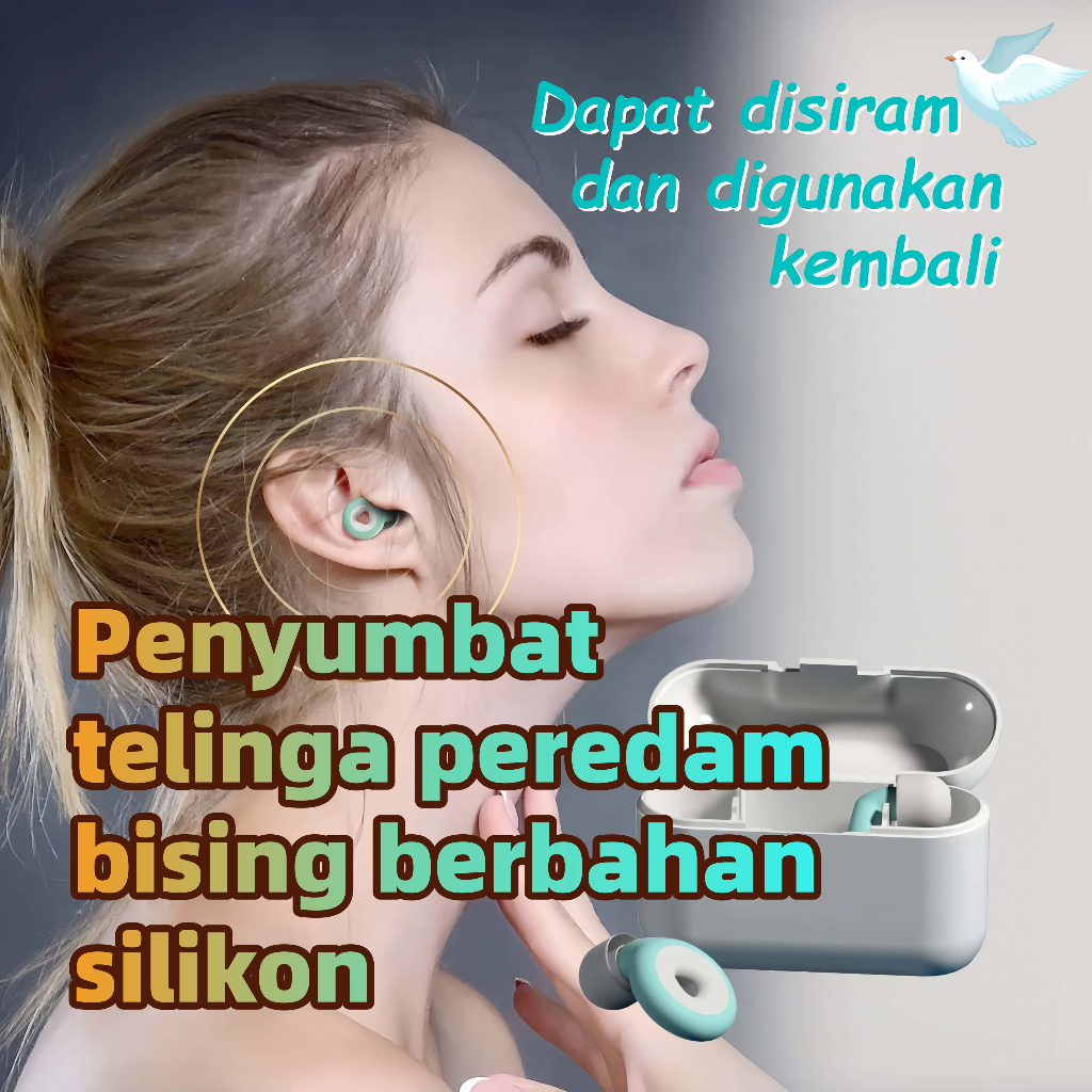 Penyumbat Telinga Tidur Peredam Kebisingan, Penyumbat Telinga Silikon Lembut, Penyumbat Telinga Pere