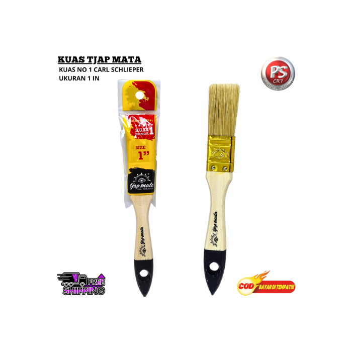 TJAP MATA Kuas Cat 1" / Kuas No.1 Tjap Mata Carl Schlieper Ukuran 1 inch / Kuas Tjap Mata ORIGINAL B