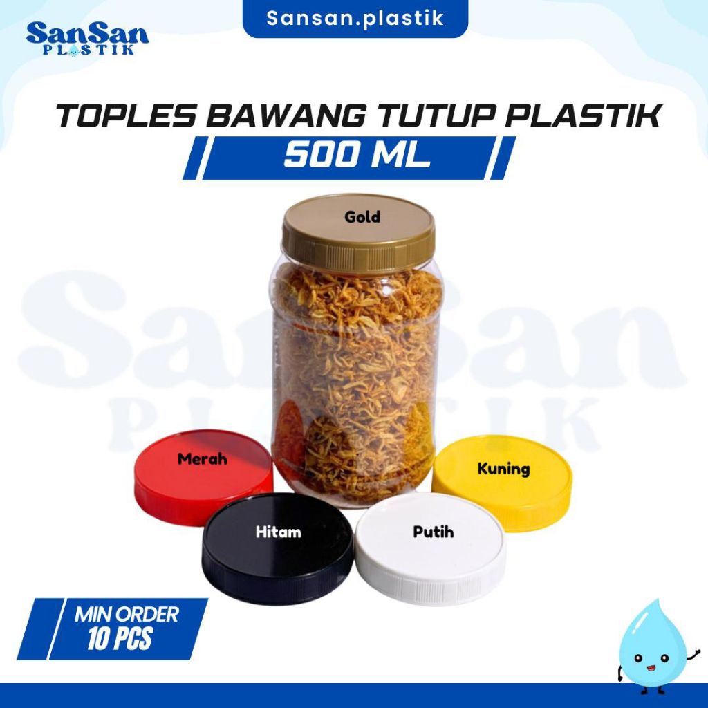 Toples Plastik 500 ml / Toples Bulat 500ml / Toples Bawang 500 ml / Toples Kacang 500ml