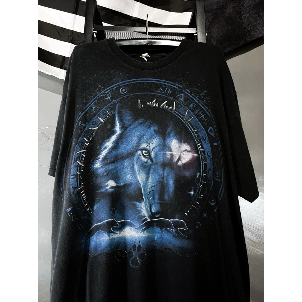 Kaos T Shirt Art Vintage Wolf Eye Dreamcatcher 90s Second