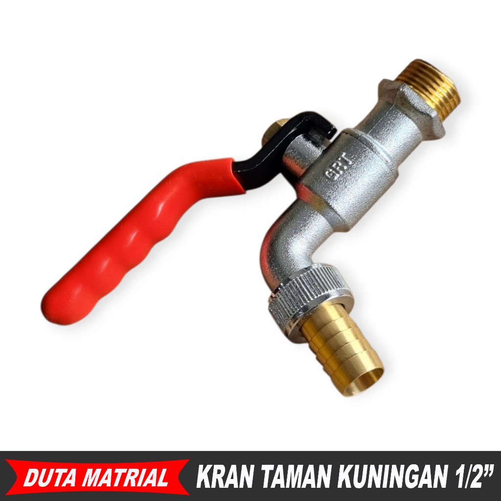 Kran Taman Kuningan 1/2 Inch / Kran Air Tembok Kuningan / Keran Air Kuningan 1/2” Engkol