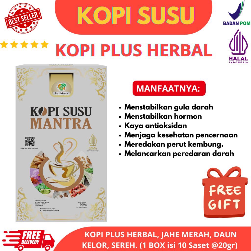 

Kopi Susu Plus Herbal Premium – Kaya Rempah Pilihan, Sehat & Nikmat, Aman Di Lambung, BPOM.