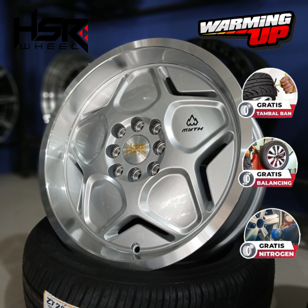 HSR MYTH04 Velg Mobil Ring 16 Lebar 7/8 Sporty Celong HSR Original MYTH04 H8X100-114,3 ET40/35 SML