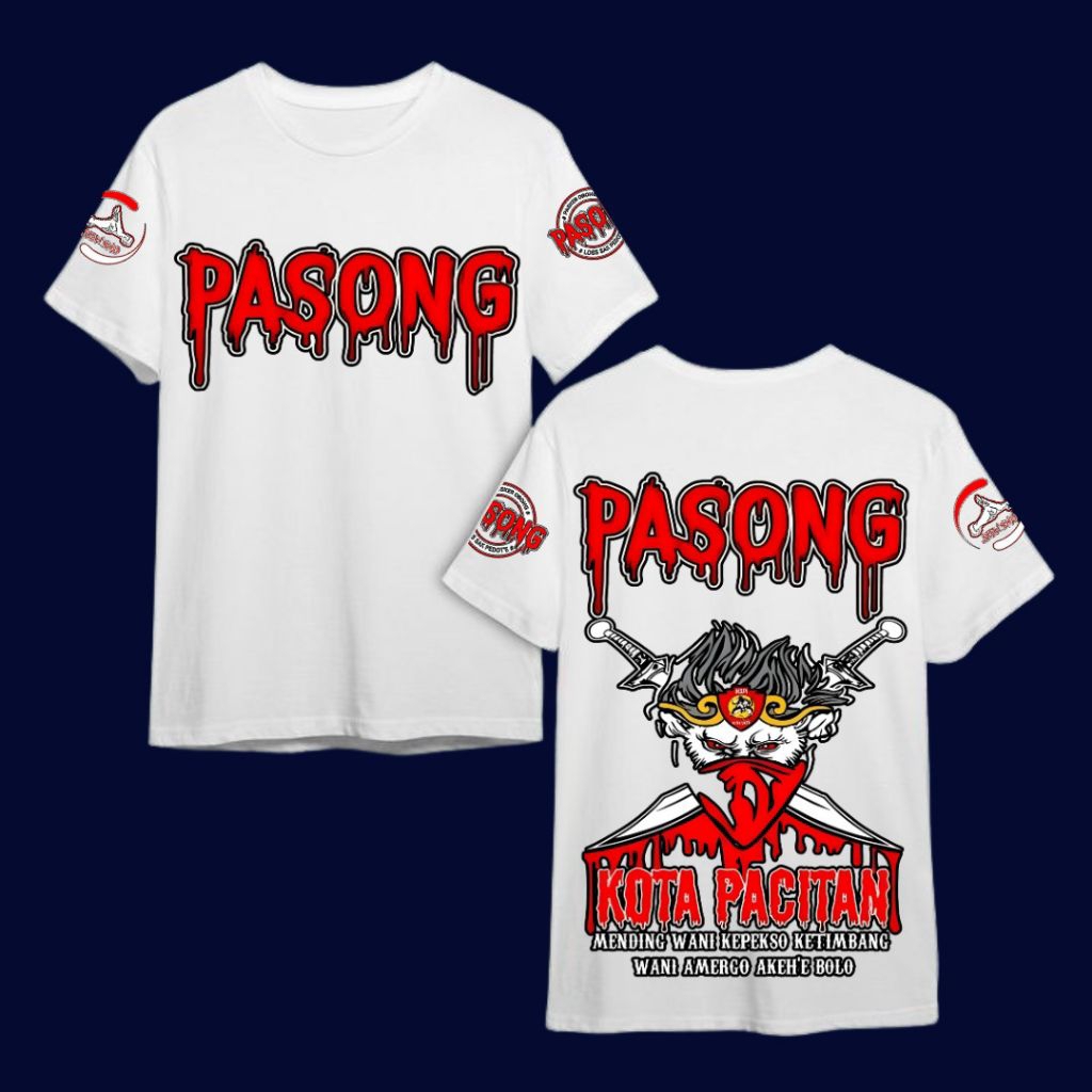 kaos Pasong kota Pacitan - Pasong kota Pacitan warna putih