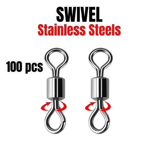 100pcs swivel anti karat jigging kuat rolling / kili kili sambungan pancing super kuat anti jebol
