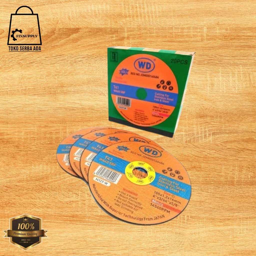 Uddjaya_ Mata Gerinda Potong Wd 4 Inch / Batu Gerinda Potong Wd 4In / Cutting Wheel Wd 4" 1 Dus Isi