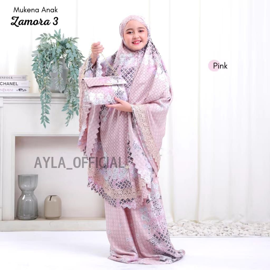 MUKENA ANAK ZAMORA SERIES MAXMARA SILK AYZARA PREMIUM