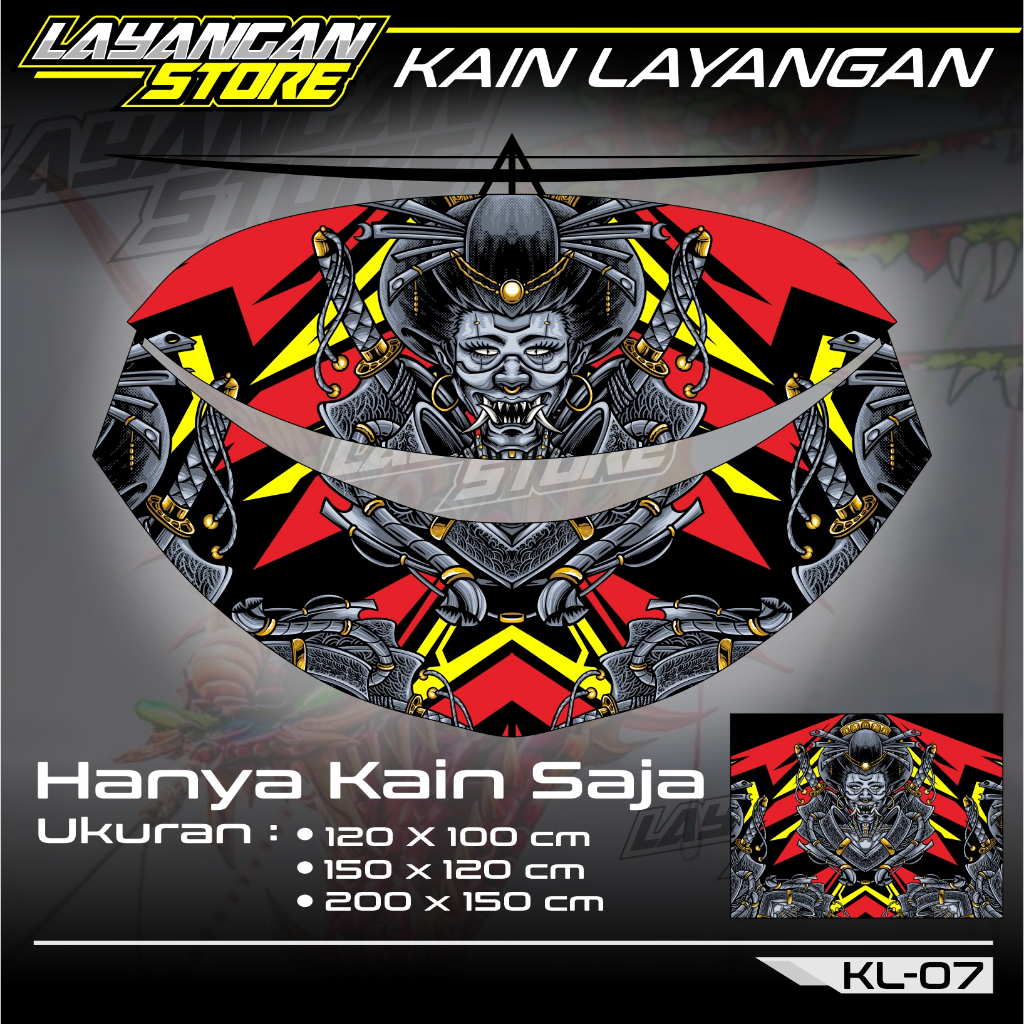 Kain Layang Layang Full Printing Bahan Parasut / Kain Layangan Pegon Ceper/Layangan Gapangan