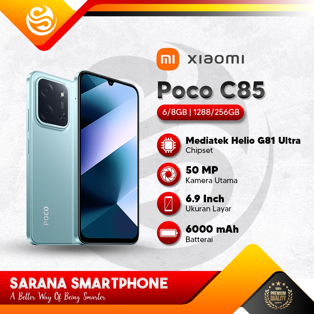 Xiaomi Poco C85 6/128GB 8/256GB Helio G81 Ultra, 50MP. 6000 mAh Fast Charging Garansi Resmi