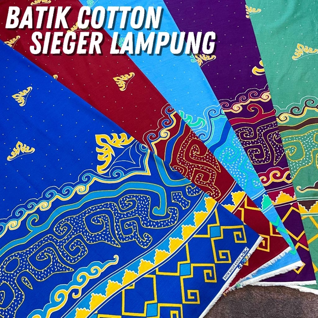 Kain Batik Cotton Motif Sieger Lampung - Bahan Katun Premium Halus Lembut Nyerap Keringat Meteran