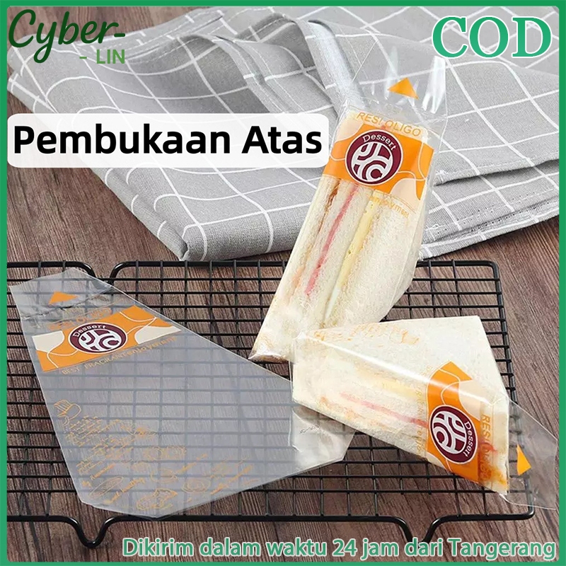 100pcs Plastik Sandwich Segitiga / Plastik Segitiga Untuk Kue/ Plastik Wrap Roti Kemasan Praktis Unt