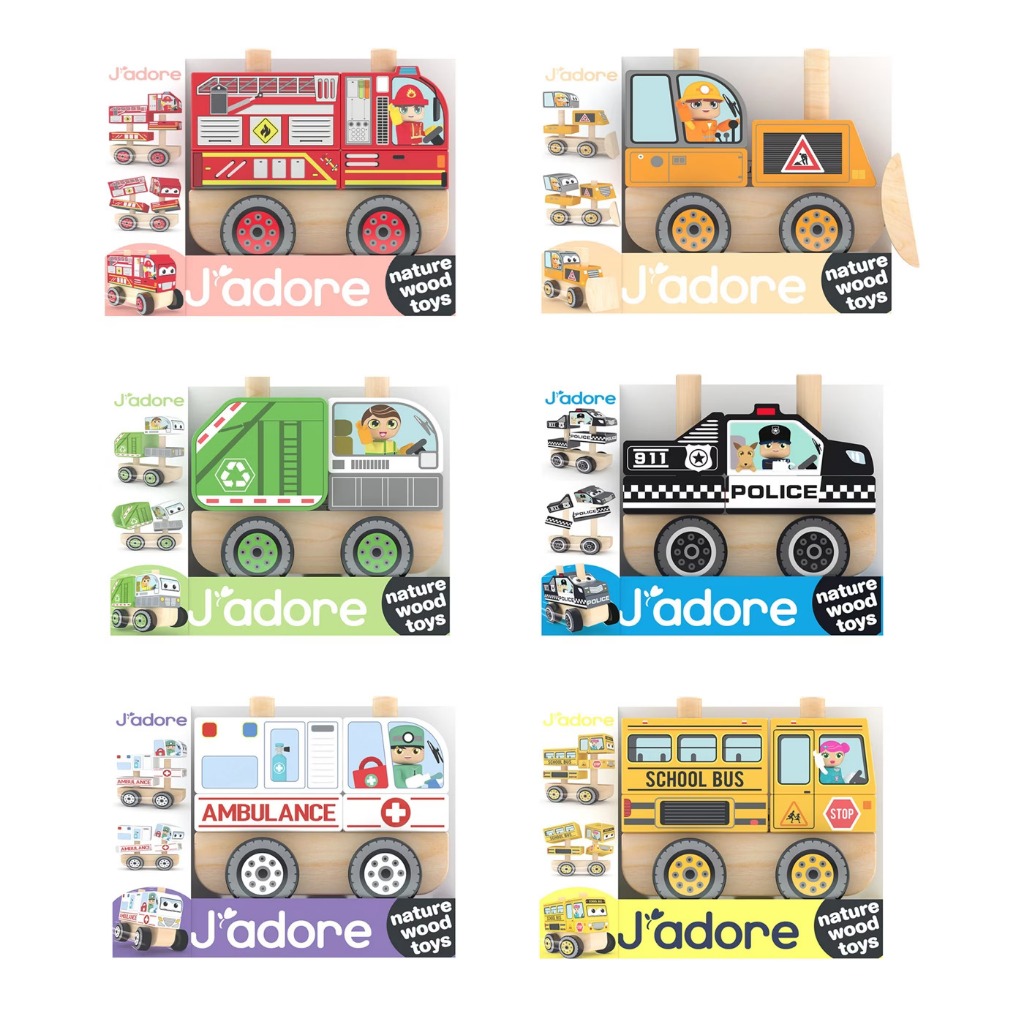 Jadore - Mainan Kayu Stacking Truck Series