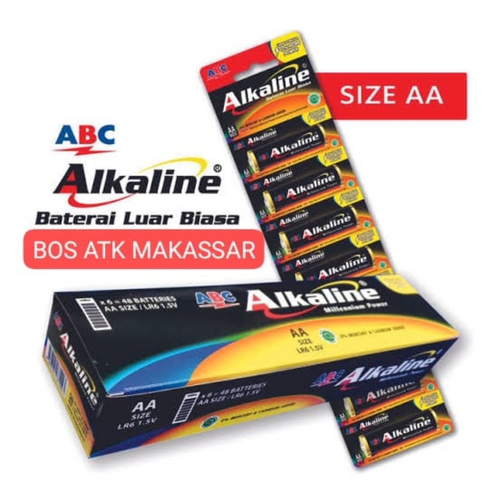 [1 RENTENG / 8 PCS] BATTERY AA ALKALINE ABC / BATERAI A2 ALKALIN ABC