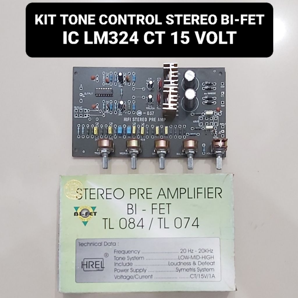 Kit Tone Control Stereo BIFET CT 15V HiFi Pre Amp