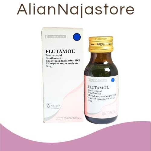 Flutamol Sirup 60ml - Plutamol Obat Batuk / Flu Pilek / Panas Demam Anak / Flutamol Sirup Anak