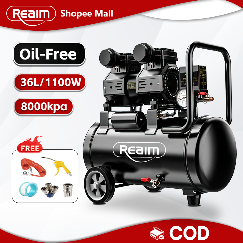 Reaim Mesin Kompresor Angin 36L 1100W kompresor udara Kompresor Angin Mesin Pompa Angin  Kompresor U