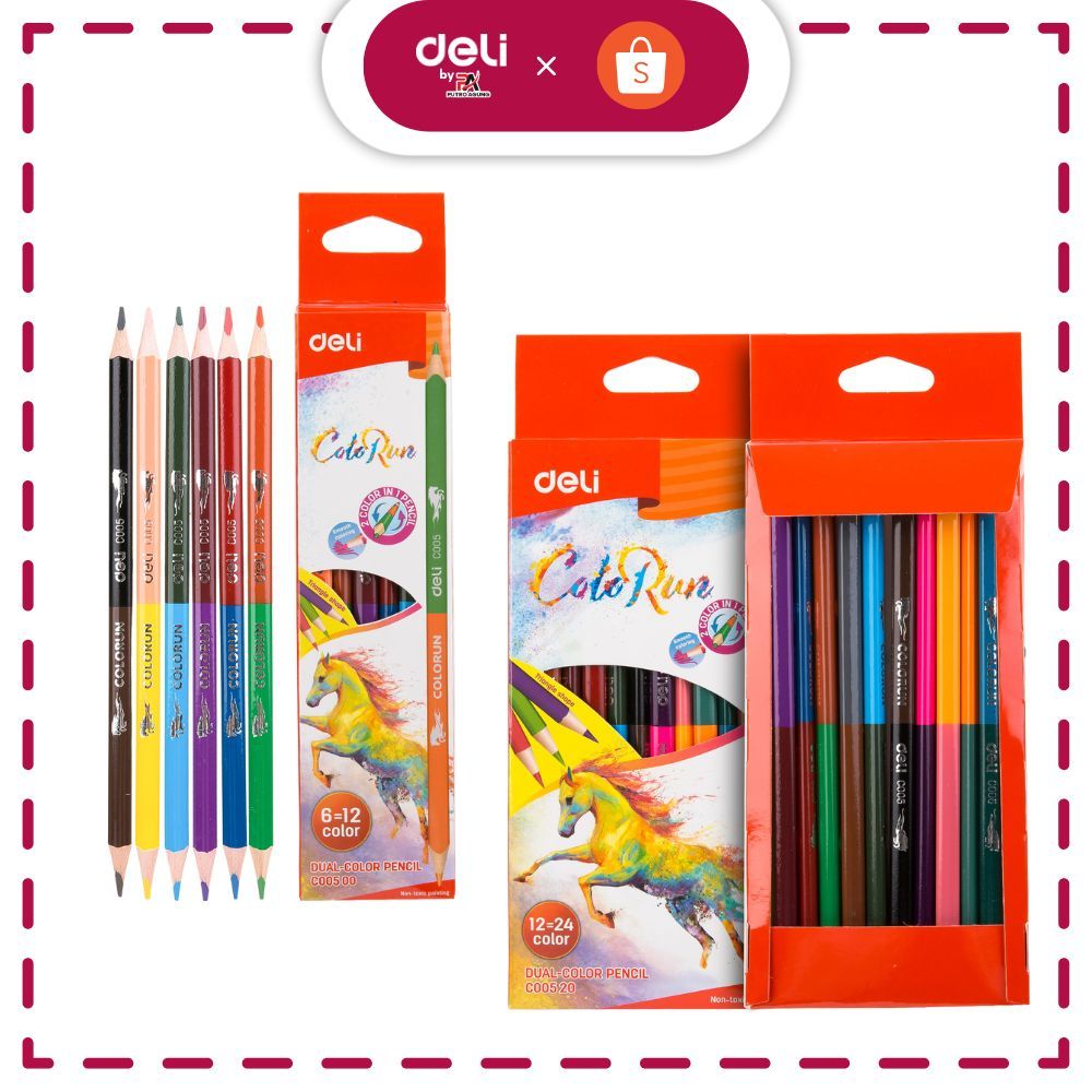 

Deli Pensil Dual Warna 6/12 Warna lead pensil berkualitas untuk hasil warna yang halus EC00500