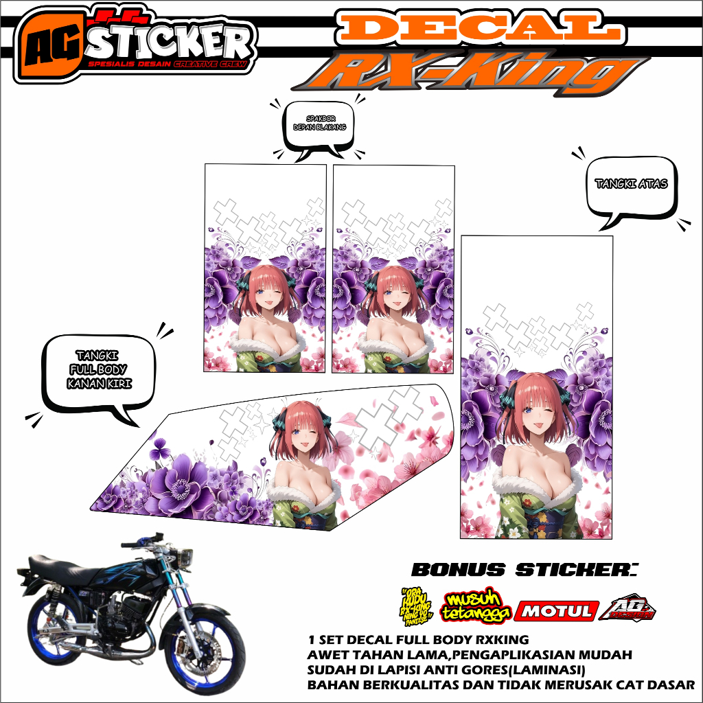 DECAL FULL BODY RX KING-STIKER DECAL RX KING  MOTIF ANIME01