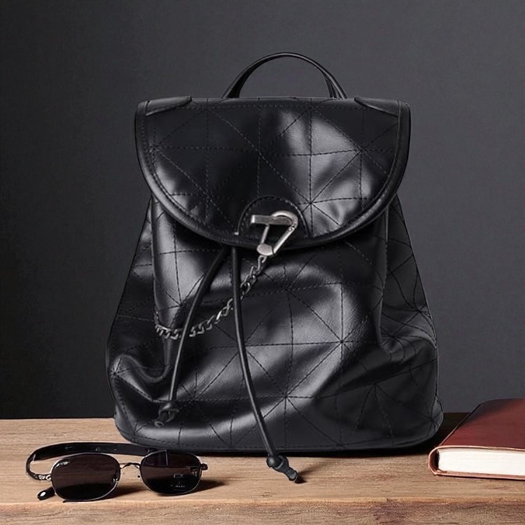 Tas Ransel Punggung Wanita Mini Backpack Hitam Kulit - RL501