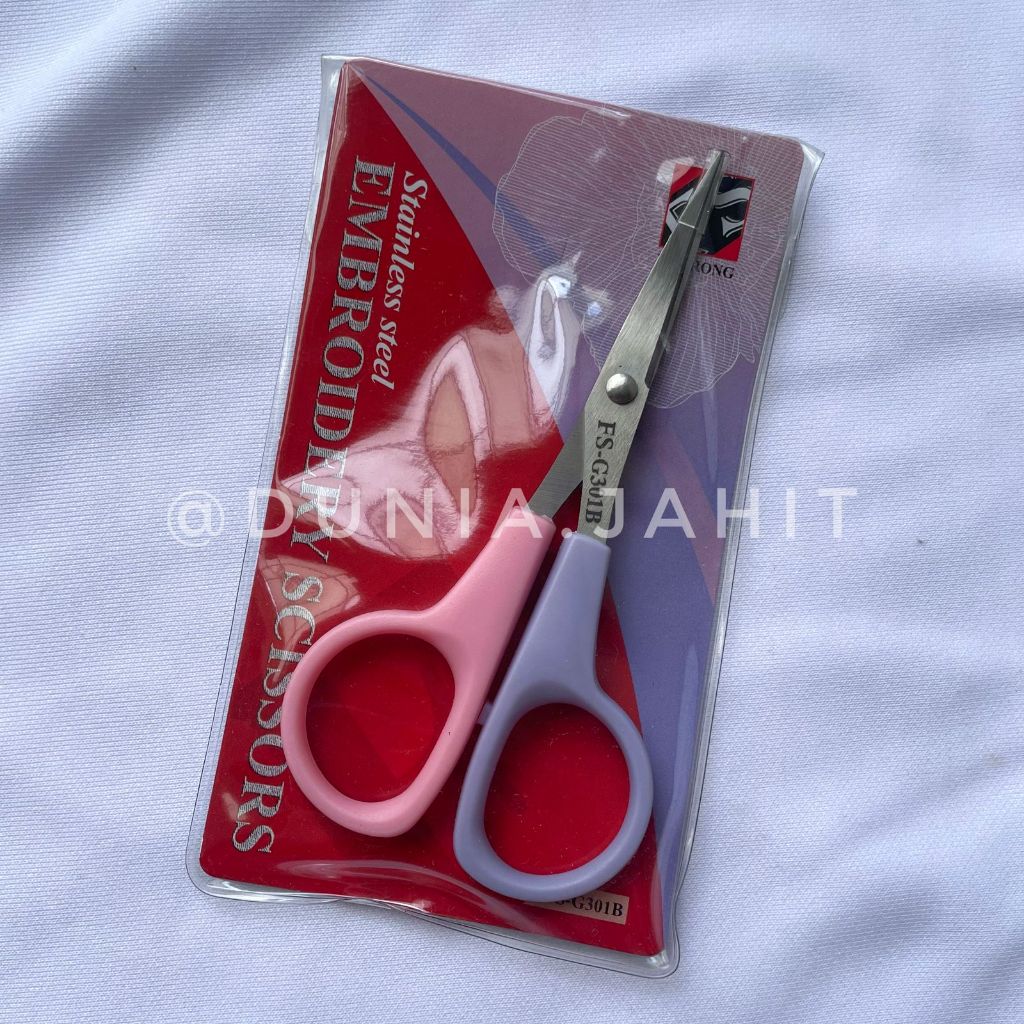 F Strong Gunting Bordir 4inch / Gunting Kain Ujung Lengkung / Gunting Kain Bordir merk F Strong