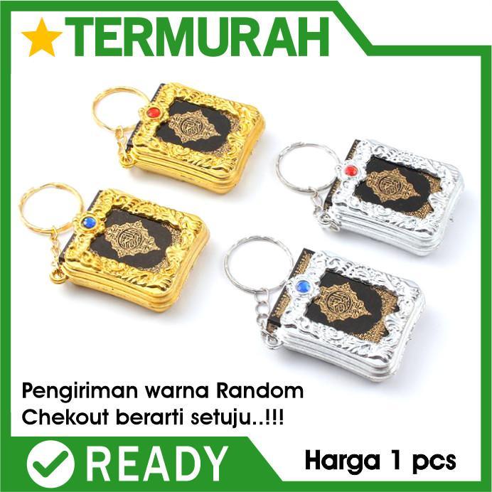 Gantungan Kunci Alquran mini al Quran keychain travel souvenir saku kecil unik miniatur gold silver 