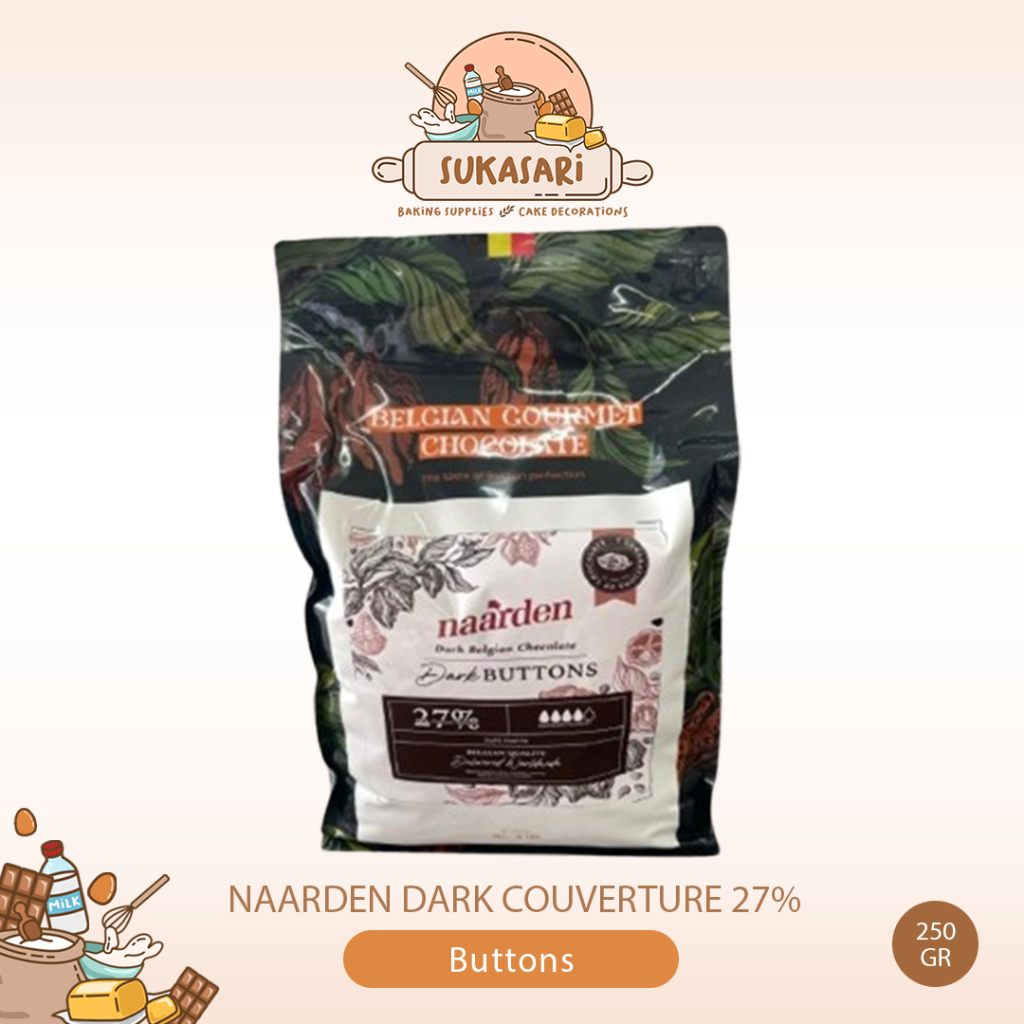 Naarden Belgian Dark Chocolate Couverture 27% / Coklat koverture Cokelat Buttons Coin