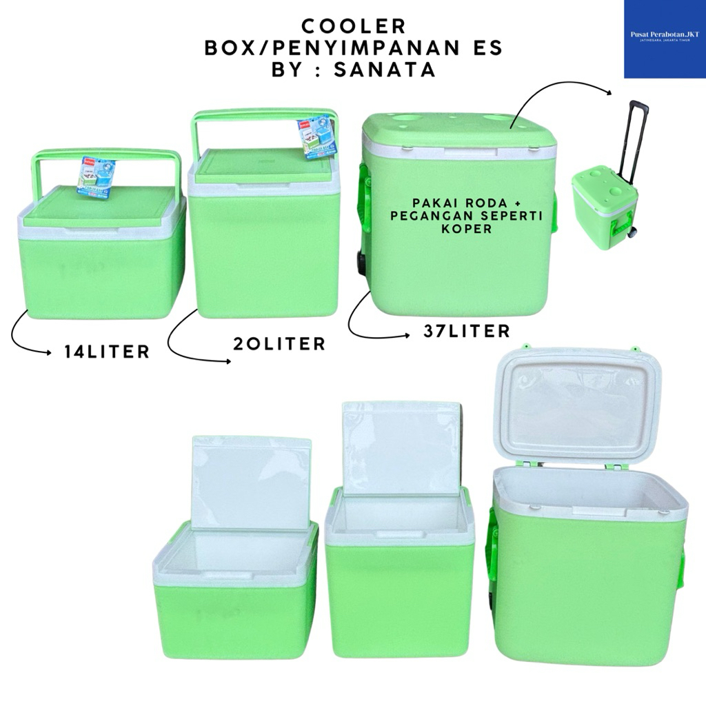 Sanata - Cooler Box Sanata 14 Liter 20 Liter dan 37 Liter + Tarikan Roda / Kotak Tempat Es Pendingin