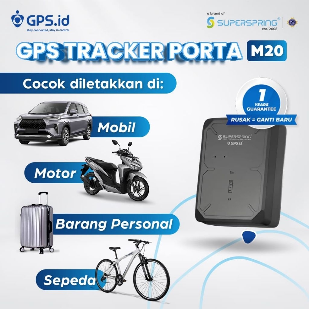GPS SUPERSPRING M20 / GPS.ID PORTA / GPS PORTABLE LANSUNG LACAK