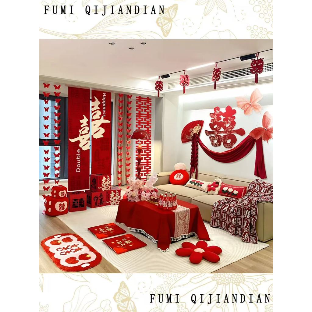 Backdrop Dekorasi Dinding Sangjit Flanel Tempel