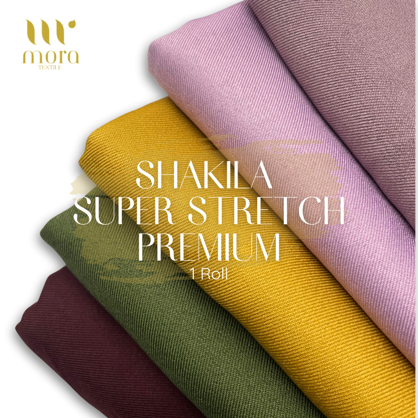 Kain Shakila Strech 1 Roll Quality Premium - Bahan Gamis Tunik Atasan
