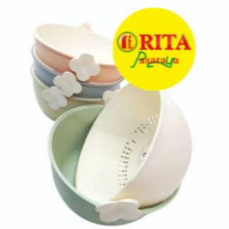 Baskom Plastik / Baskom Saringan Sayur Serbaguna Aesthetic