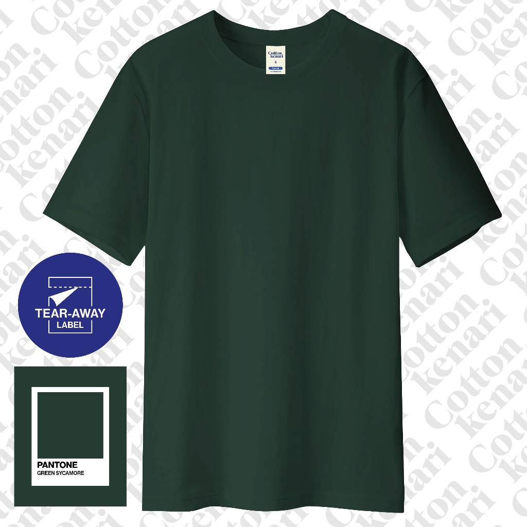 KAOS BASIC - HIJAU BOTOL SYCAMORE [ COMBED BIOWASH 30s OEKO-TEX]| Kaos Polos - Cotton Kenari |